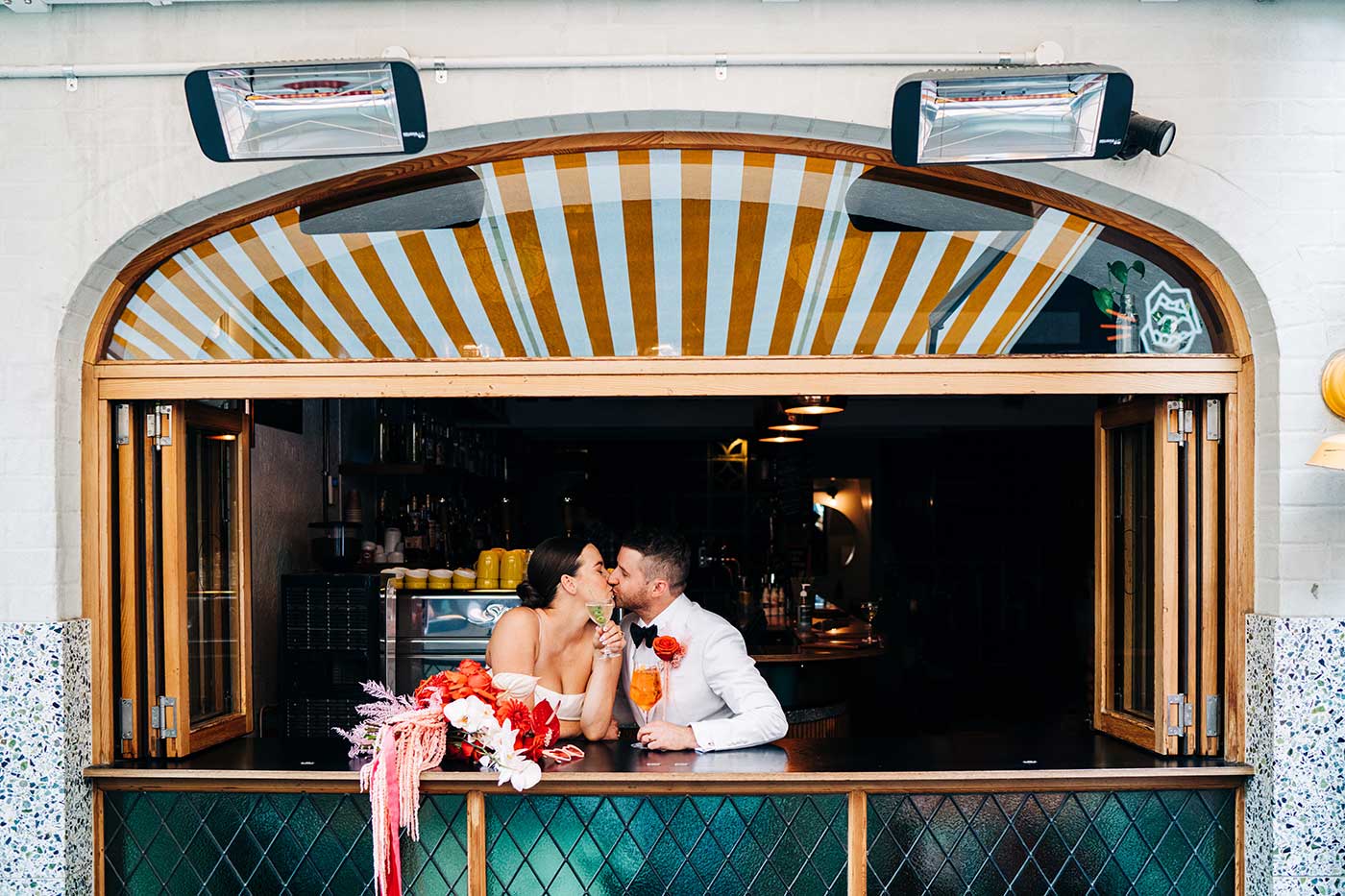 A Melbourne wedding couple having their wedding photos taken