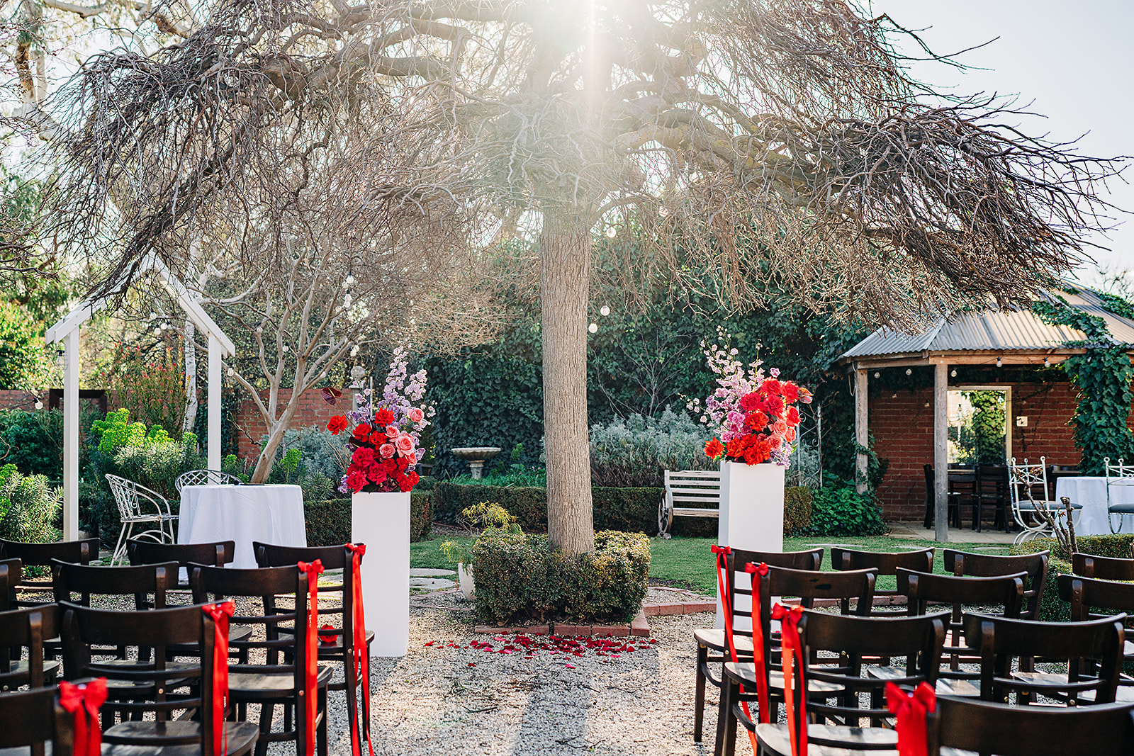 sun drenched ceremony location