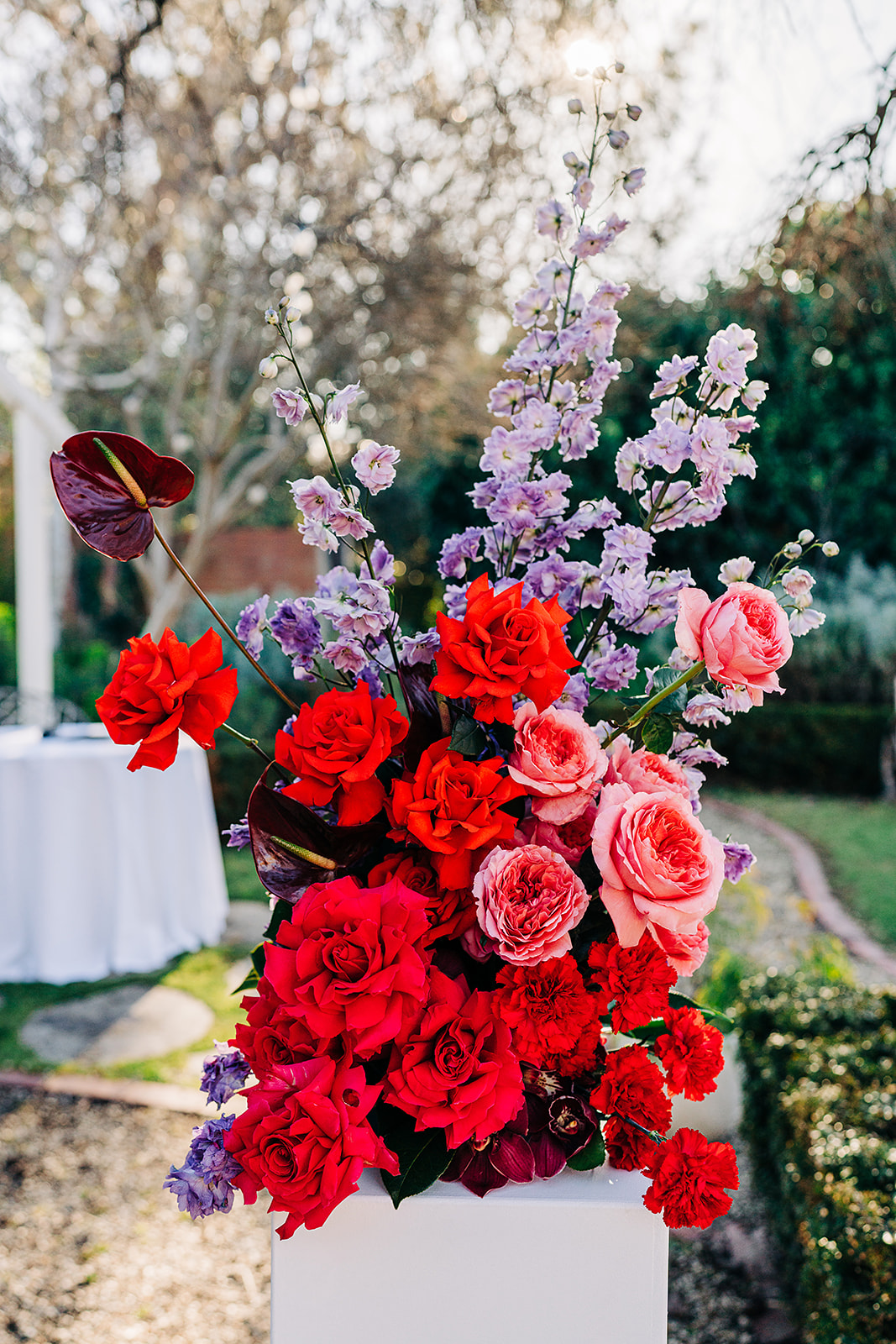 close up of plinth flowers