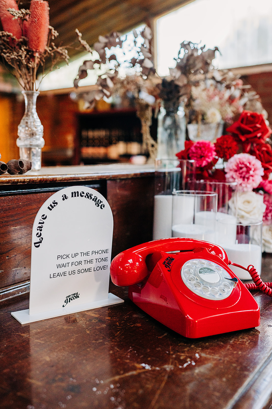 red off the hook guest book phone