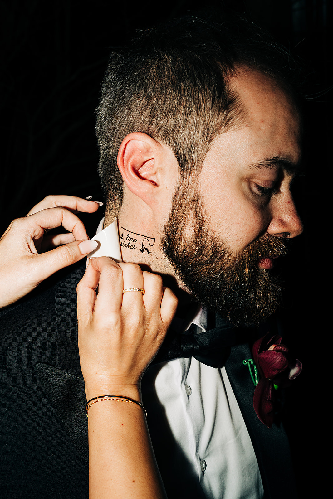 applying temporary tattoos
