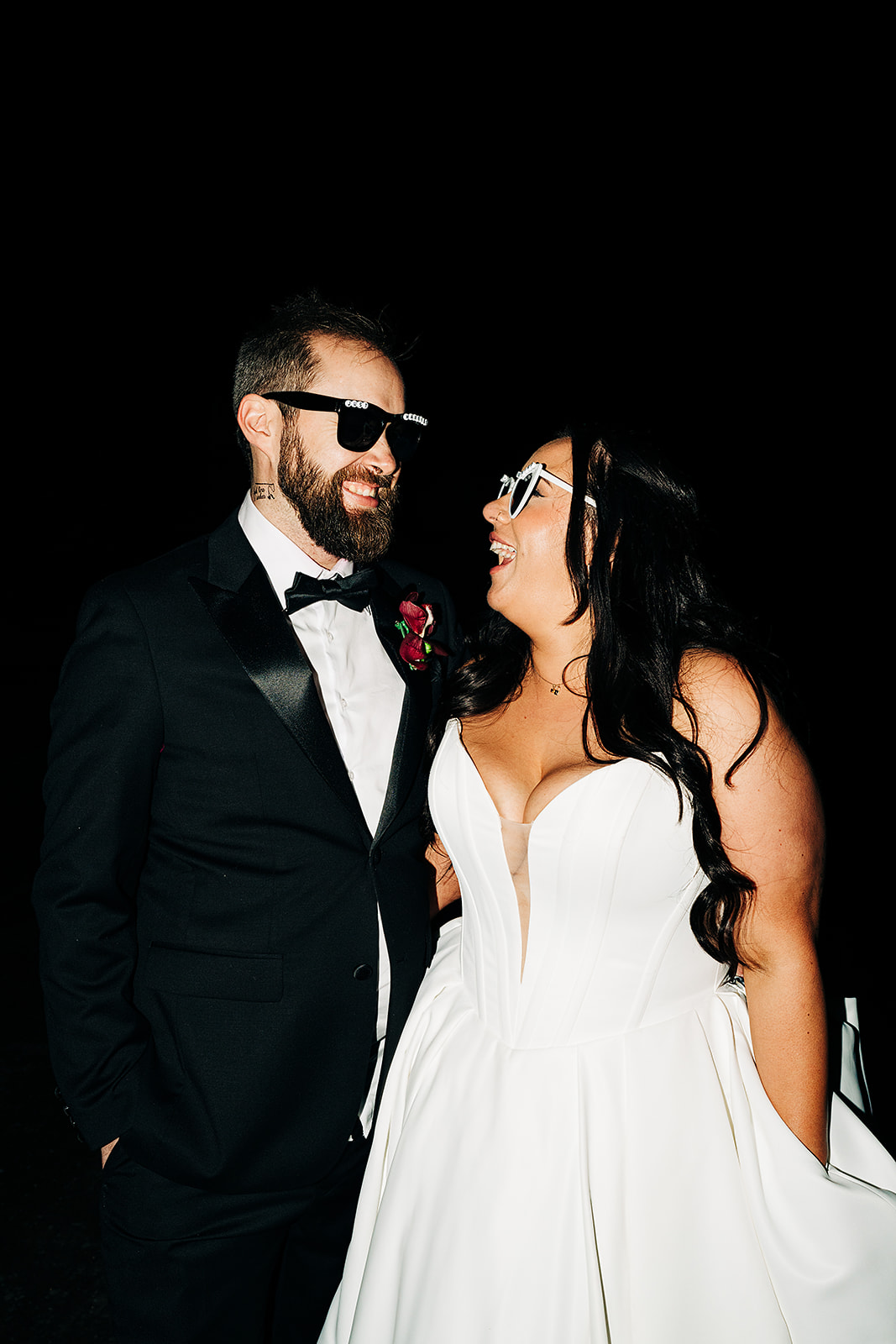 laughing wedding night photos