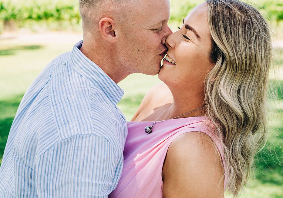 A couple enjoying their Melbourne engagement photoshoot